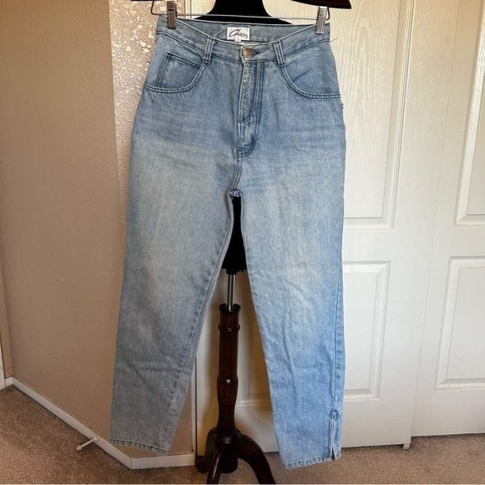 Vintage Chazzz High Waist High Rise with Silver Studs Jeans‎ Size 7
